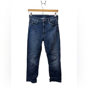 MOTHER Dark Blue Cropped Jeans